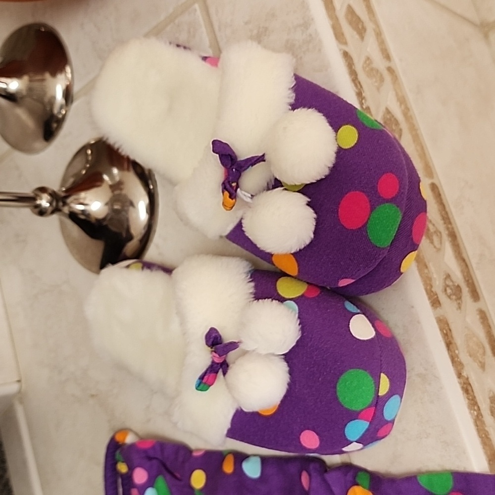 💜 VICTORIA'S SECRET Flannel Purple POLKA DOT Pajama Set 💜 - Picture 7 of 16